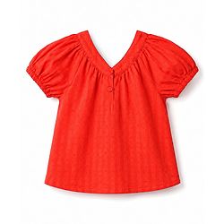 Babyhug Cotton Woven Top Half Sleeves Applique Detailing Multi Color 12-18 Months