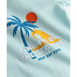 Babyhug 100% Cotton Single Jersey Knit Half Sleeves T-Shirt & Shorts Set With Tropical Theme - Sea Green