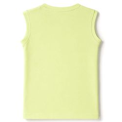 Babyhug 100% Cotton Single Jersey Knit Sleeveless T-Shirt & Shorts Set With Tropical Theme - Limegreen & Blue