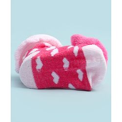 Cute Walk by Babyhug Socks Shoes With Bear Applique - Multicolor