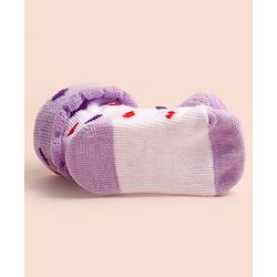 Cute Walk by Babyhug Socks Shoes With Heart Design & Applique - Multicolor