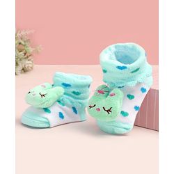 Cute Walk by Babyhug Socks Shoes With Heart Design & Applique - Multicolor