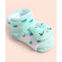 Cute Walk by Babyhug Socks Shoes With Heart Design & Applique - Multicolor