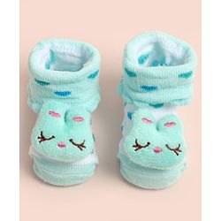 Cute Walk by Babyhug Socks Shoes With Heart Design & Applique - Multicolor