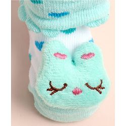 Cute Walk by Babyhug Socks Shoes With Heart Design & Applique - Multicolor