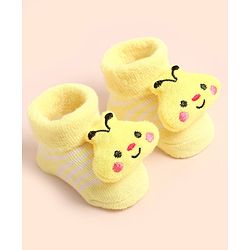 Cute Walk by Babyhug Socks Shoes With Bee Applique - Multicolor