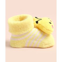 Cute Walk by Babyhug Socks Shoes With Bee Applique - Multicolor
