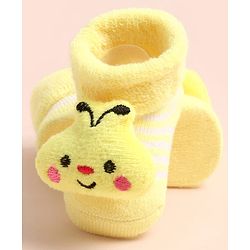 Cute Walk by Babyhug Socks Shoes With Bee Applique - Multicolor