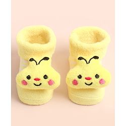 Cute Walk by Babyhug Socks Shoes With Bee Applique - Multicolor