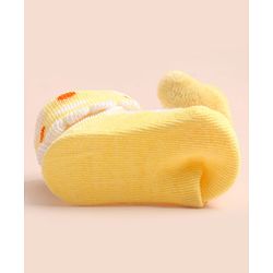 Cute Walk by Babyhug Knee Length Socks Shoes With Bear Applique - Multicolor