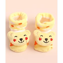 Cute Walk by Babyhug Knee Length Socks Shoes With Bear Applique - Multicolor