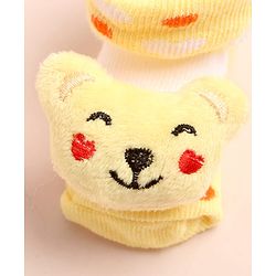 Cute Walk by Babyhug Knee Length Socks Shoes With Bear Applique - Multicolor