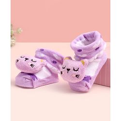 Cute Walk by Babyhug Ankle Length Socks Shoes With Applique - Multicolor