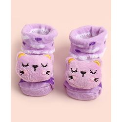 Cute Walk by Babyhug Ankle Length Socks Shoes With Applique - Multicolor