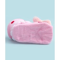 Cute Walk by Babyhug Ankle Length Socks Shoes With Bunny Applique - Multicolor