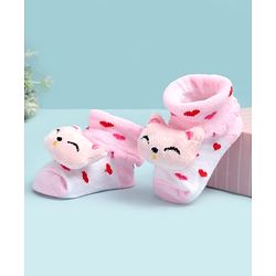 Cute Walk by Babyhug Ankle Length Socks Shoes With Applique - Multicolor