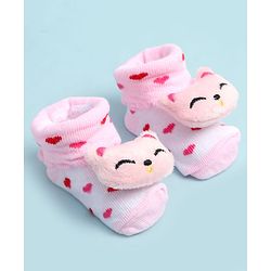 Cute Walk by Babyhug Ankle Length Socks Shoes With Applique - Multicolor