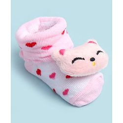 Cute Walk by Babyhug Ankle Length Socks Shoes With Applique - Multicolor