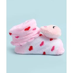 Cute Walk by Babyhug Ankle Length Socks Shoes With Applique - Multicolor