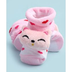 Cute Walk by Babyhug Ankle Length Socks Shoes With Applique - Multicolor