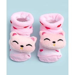 Cute Walk by Babyhug Ankle Length Socks Shoes With Applique - Multicolor