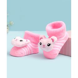 Cute Walk by Babyhug Ankle Length Socks Shoes With Applique - Multicolor
