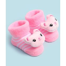 Cute Walk by Babyhug Ankle Length Socks Shoes With Applique - Multicolor