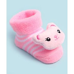 Cute Walk by Babyhug Ankle Length Socks Shoes With Applique - Multicolor
