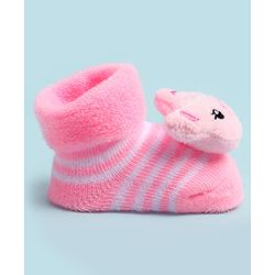 Cute Walk by Babyhug Ankle Length Socks Shoes With Applique - Multicolor