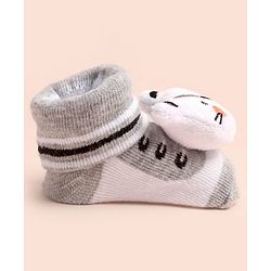 Cute Walk by Babyhug Ankle Length Socks Shoes With Applique - Multicolor