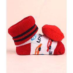 Cute Walk by Babyhug Sock Shoes with Car Design & Applique - Multicolor