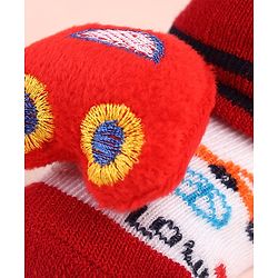 Cute Walk by Babyhug Sock Shoes with Car Design & Applique - Multicolor