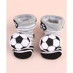 Cute Walk by Babyhug Sock Shoes with Stripes & Ball Applique - Multicolor