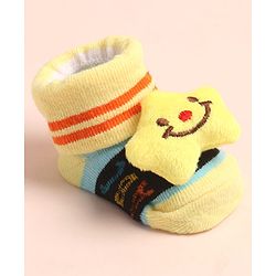 Cute Walk by Babyhug Sock Shoes with AbC Design & Star Applique - Multicolor