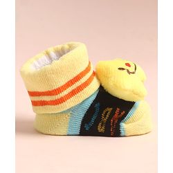 Cute Walk by Babyhug Sock Shoes with AbC Design & Star Applique - Multicolor