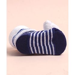 Cute Walk by Babyhug Sock Shoes with Stripes & Bear Applique - Multicolor