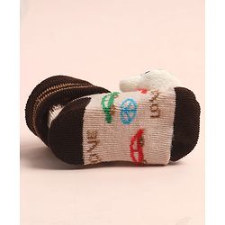 Cute Walk by Babyhug Sock Shoes with Car Design & Tiger Applique - Multicolor
