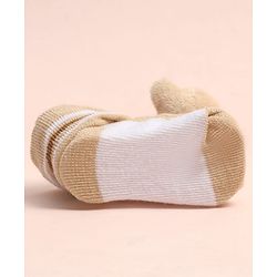 Cute Walk by Babyhug Sock Shoes with Stripes & Bear Applique - Multicolor