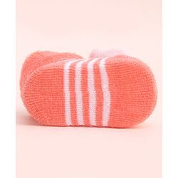 Cute Walk by Babyhug Socks With Large Bear Applique - Coral