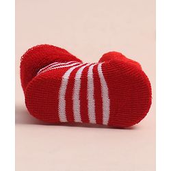 Cute Walk by Babyhug Sock Shoes with Stripes & Applique - Multicolor