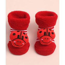 Cute Walk by Babyhug Sock Shoes with Stripes & Applique - Multicolor