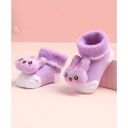 Cute Walk by Babyhug Sock Shoes with Bunny Applique - Multicolor