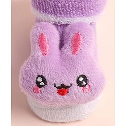 Cute Walk by Babyhug Sock Shoes with Bunny Applique - Multicolor