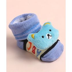 Cute Walk by Babyhug Sock Shoes with ABC Design & Bear Applique - Multicolor