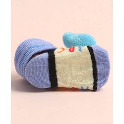 Cute Walk by Babyhug Sock Shoes with ABC Design & Bear Applique - Multicolor