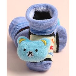 Cute Walk by Babyhug Sock Shoes with ABC Design & Bear Applique - Multicolor