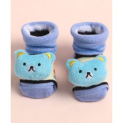 Cute Walk by Babyhug Sock Shoes with ABC Design & Bear Applique - Multicolor
