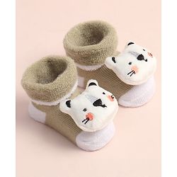 Cute Walk by Babyhug Sock Shoes with Kitty Applique - Multicolor