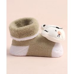 Cute Walk by Babyhug Sock Shoes with Kitty Applique - Multicolor