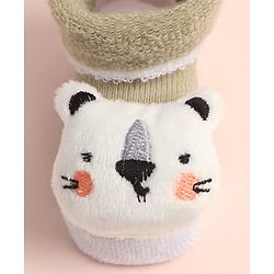 Cute Walk by Babyhug Sock Shoes with Kitty Applique - Multicolor